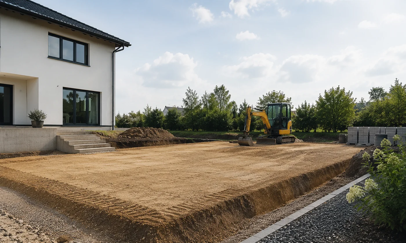 Wykonany podjazd i teren zewnętrzny przy domu